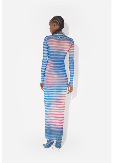 abito lungo air donna azzurro, blu e pesca JEAN PAUL GAULTIER | 25/03-W-DR030-M005P565034